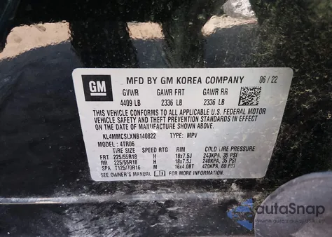 2022 Buick Encore Gx Awd Preferred из США, поврежденный, VIN KL4MMCSLXNB140822